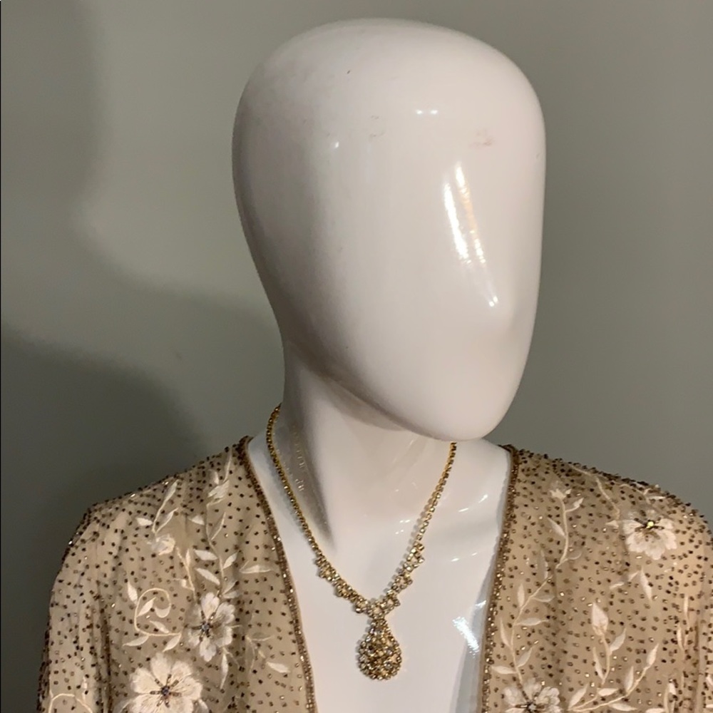 Two-piece formal embroidered and beaded  dress